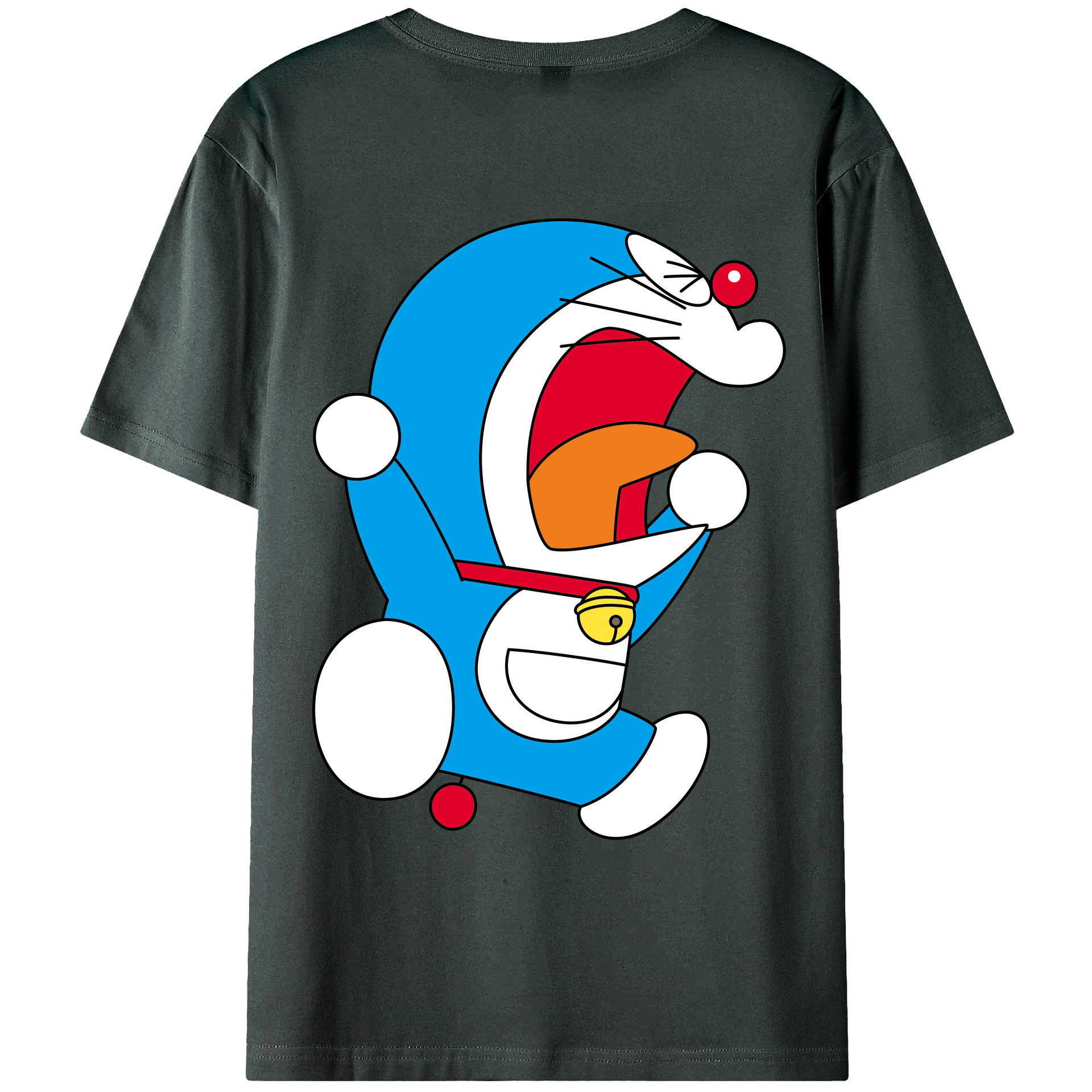 （画像用） ドラえもん Doraemon 綿100％ メンズ半袖Tシャツ（バックプリント） 通気性